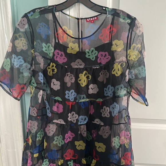 STAUD Hyacinth Tiered Organza Maxi Dress SIZE medium - Picture 3 of 6